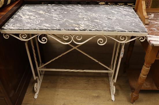 A marble top console table W.92cm